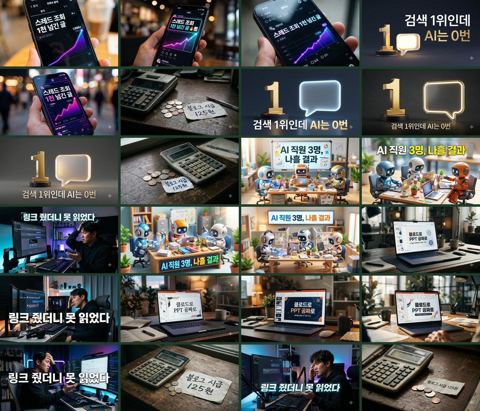 구글 플로우로 만든 블로그 썸네일 24장