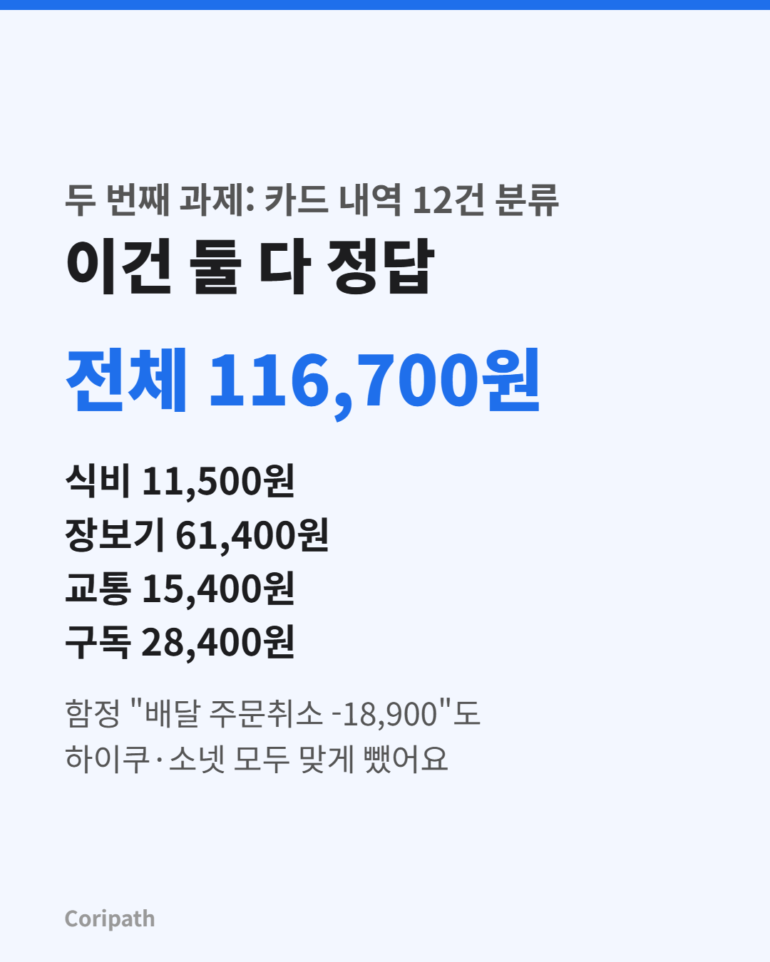 분류 결과 카드 116,700원